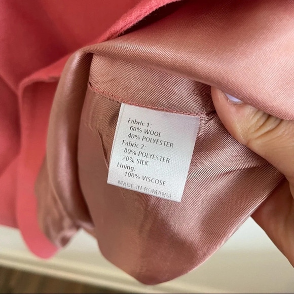 Paper London Pink Wool One Shoulder Ruffle Dress size 14 - Picture 6 of 8